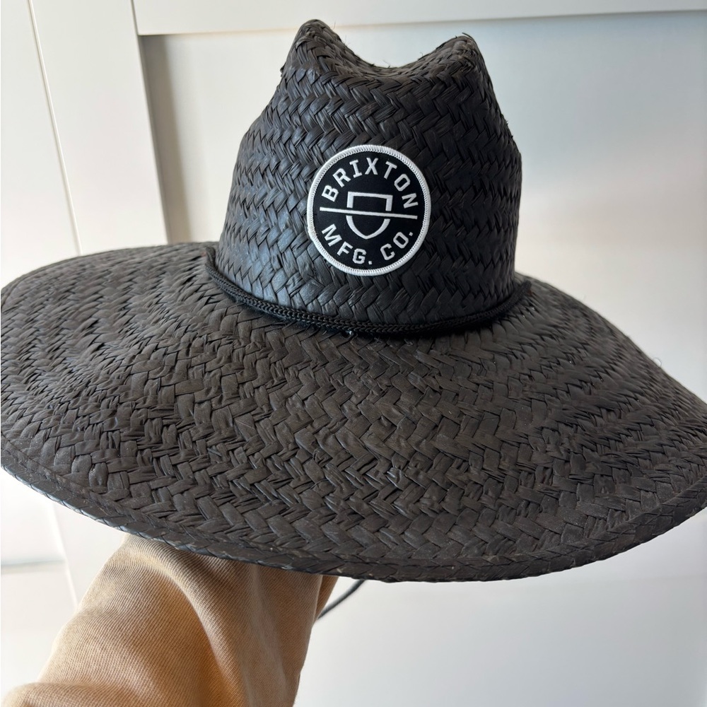 Black Straw Lifeguard Hat